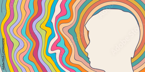 Psychotherapy concept. Metaphor of problem solving, chaos and mess, difficult situation. Psychological help and mental health. Human head and tangle of problems.