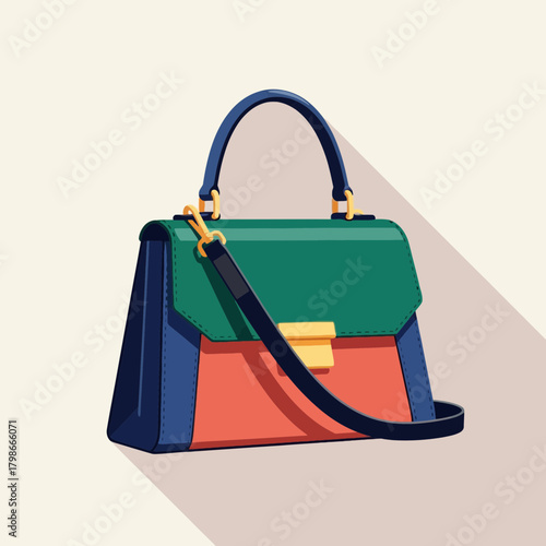 Stylish Modern Color Block Handbag Accessory Design