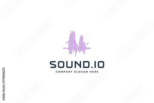 Voice assistant, sound imitation wave isolate icon, Ai sound logo design vector inspiration