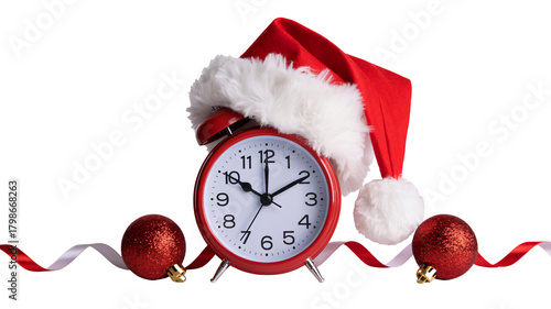 Countdown to Christmas joy with festive alarm clock and ornaments