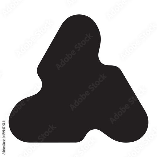 Abstract Black Blob Shape with Rounded Edges on White Background Keywords: abstract, shape, blob, organic