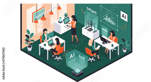 Artificial Intelligence Smart Office Data Analysis Teamwork