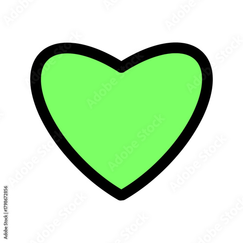 【Lifestyle Icons – Transport】“Green Heart Symbol – 優しいグリーンのハートアイコン（自然・癒し・エコ表現に最適）”