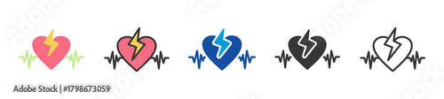 heart attack icon set multi style various collection