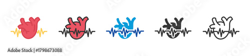 arrhythmia icon set multi style various collection