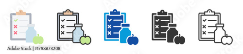 diet icon set multi style various collection