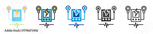 defibrillator icon set multi style various collection