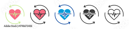 heart transplant icon set multi style various collection