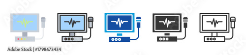 echocardiogram icon set multi style various collection