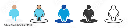 obesity icon set multi style various collection