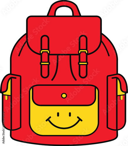 school bag with school supplies