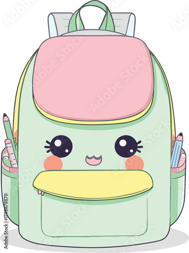 school bag with school supplies