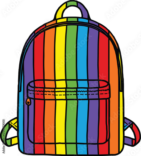 school bag with school supplies