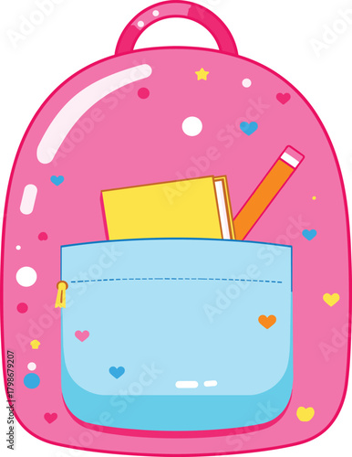 school bag with school supplies