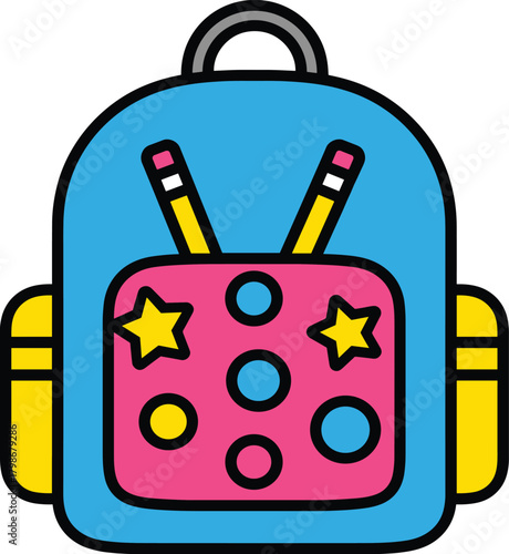 school bag with school supplies