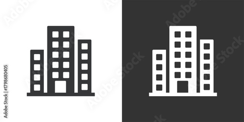 Office Building icon. Solid glyph series icon