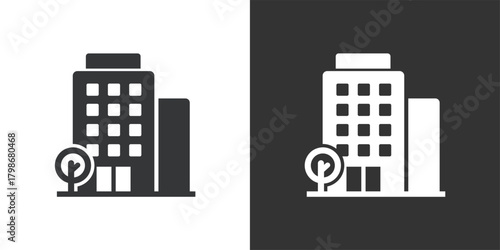 Company Building icon. Solid glyph series icon