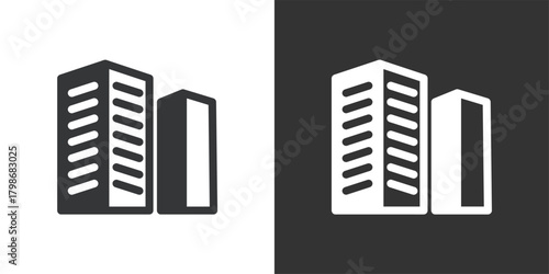 Twin Towers icon. Solid glyph series icon