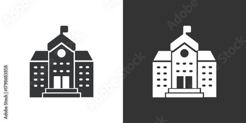 School icon. Solid glyph series icon