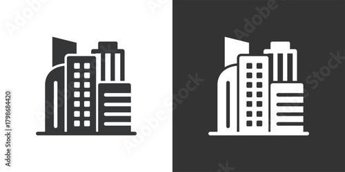 City Skyline icon. Solid glyph series icon