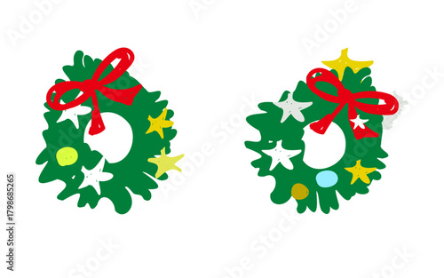 可愛い手描きのクリスマスリース