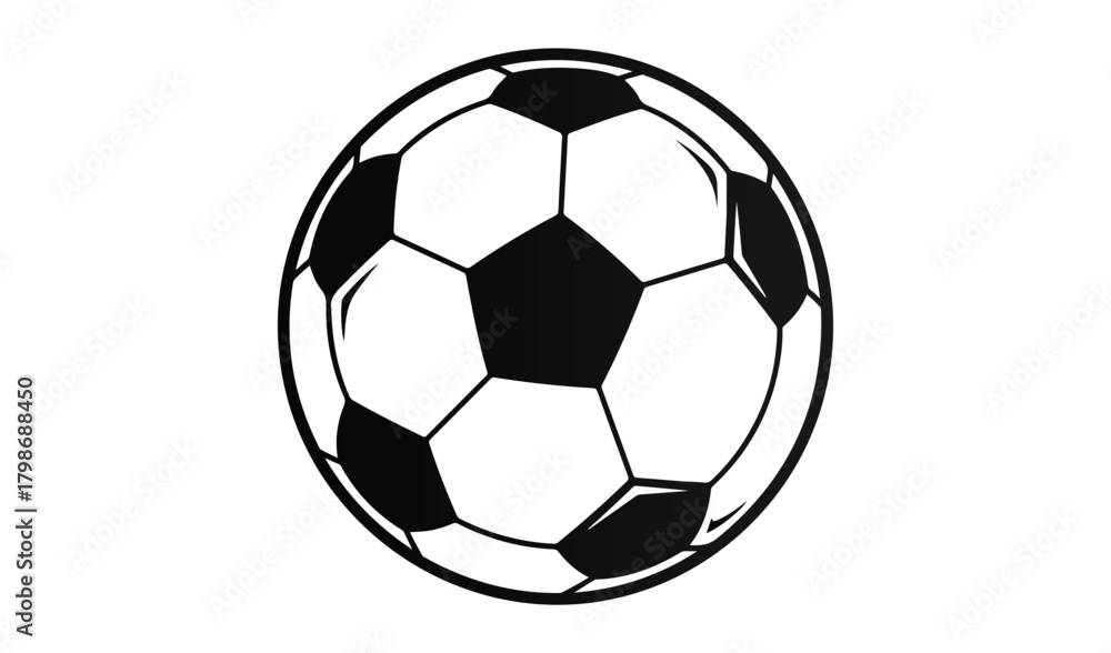Obraz premium Classic black and white soccer ball illustration on white background