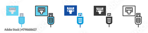 ethernet icon set multi style various collection
