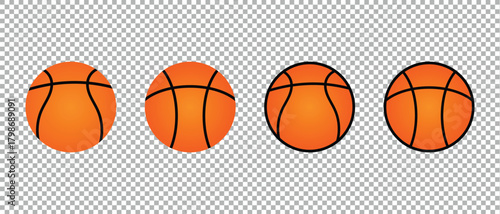 set of basketball ball vector, sports basketball icon, colorful basketball icon. vector illustration.