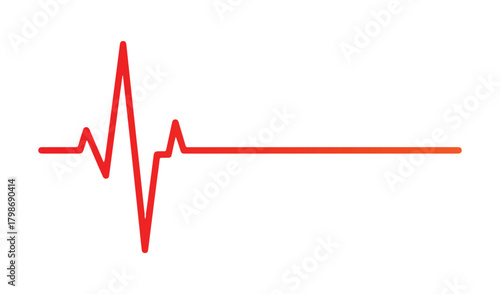 Red heartbeat line on white background medical concept