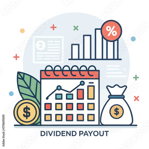 A Bold Minimal Vector Icon Illustrating a Dividend Payout