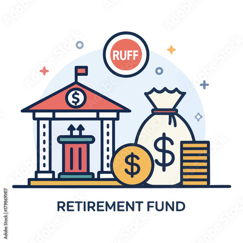 A Retirement Fund Icon Depicting Financial Planning and Security