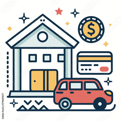 Automatic Debit Icon in Flat Vector Minimal Design