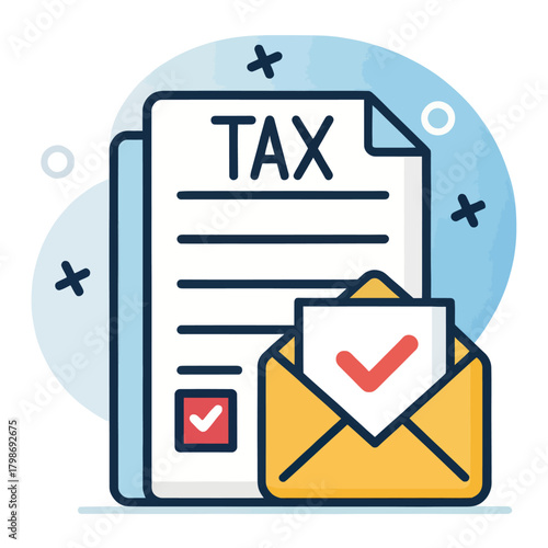 Flat Tax Icon Vector Design Representation Of Finances