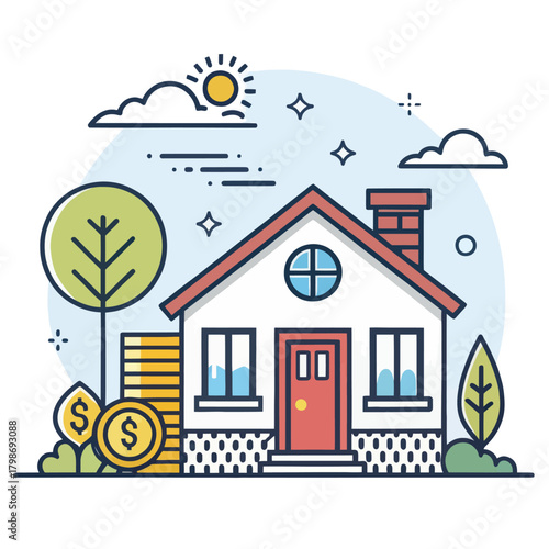 Flat Vector Icon Representing Real Estate Investment