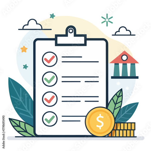 Minimal Flat Design Loan Form Icon Vector Illustration