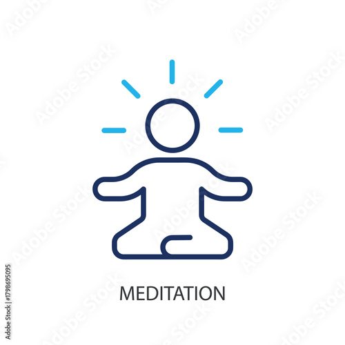 Meditation thin line icons. Original vector illustration.