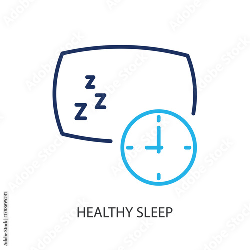 Healthy sleep thin line icons. Original vector illustration.