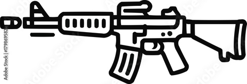 M4 Carbine Vector Icon  Military Weapon SymbolM4 Carbine Vector Icon  Military Weapon Symbol