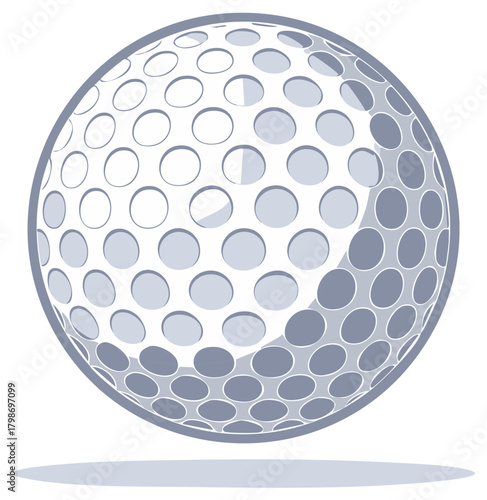 Detailed golf ball vector illustration representing sport leisure activity and precision outdoor recreation equipment