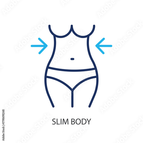 Slim body thin line icons. Original vector illustration.