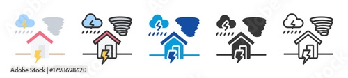 natural disaster icon set multi style various collection