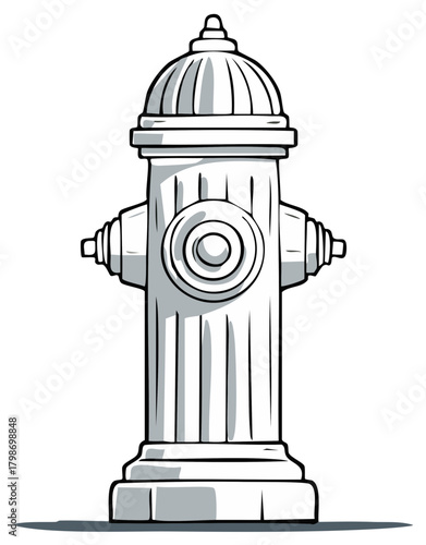 Classic Fire Hydrant Illustration in a Stylized Graphic Style