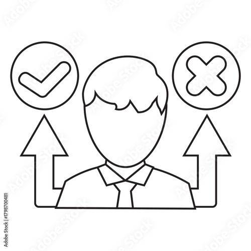decision making line icon