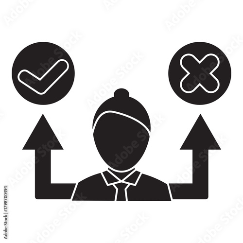 decision making glyph icon