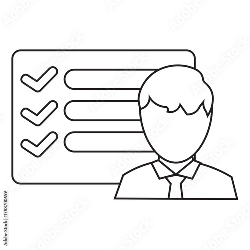 Employee Checklist line icon