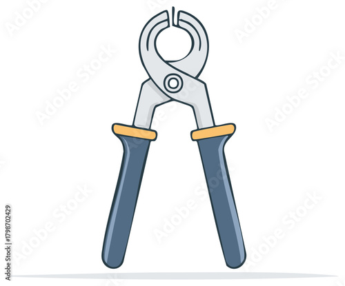 Vector illustration of pincers hand tool for construction and repair