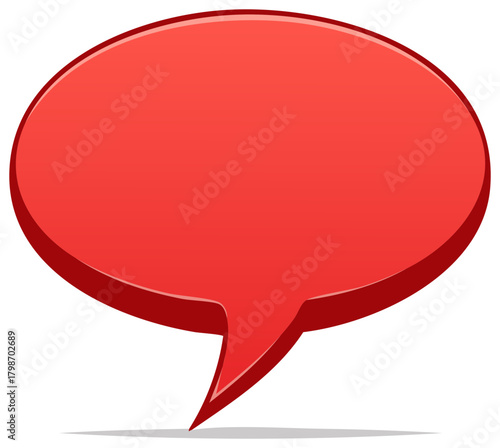 Vibrant red conversation bubble for communication and message sharing
