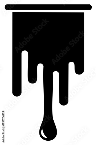 Leaking Paint or Fluid Design Black dripping substance element icon shape