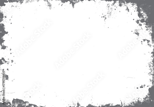 Textured gray grunge border with distressed abstract speckles and rough edges on a white background vector