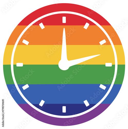 Rainbow Clock Time Symbol Equality Concept